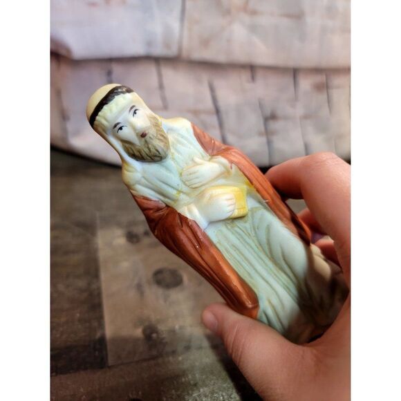 Roc Nativity wise man AS IS red robe gold Xmas Decor figure - Picture 7 of 7